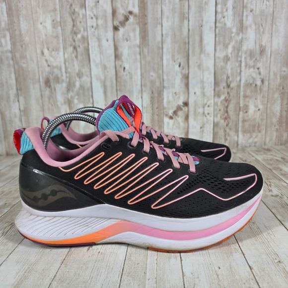 Saucony Shoes - Saucony Womens Running‎ Shoes Black Pink Blue Orange Athletic Sneakers Size 9.5